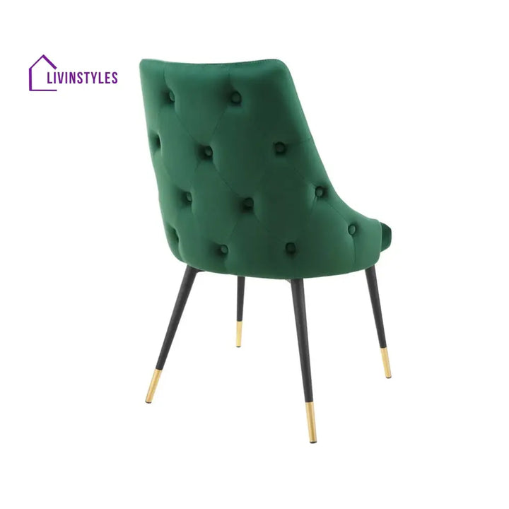 Sleek Velvet Dining Table Chair Green Furniture