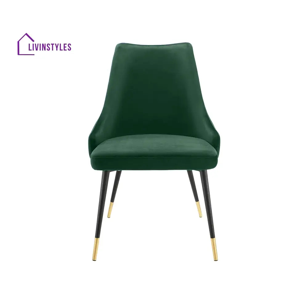 Sleek Velvet Dining Table Chair Green Furniture