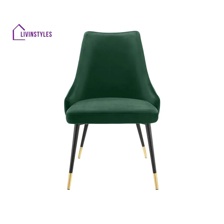 Sleek Velvet Dining Table Chair Green Furniture