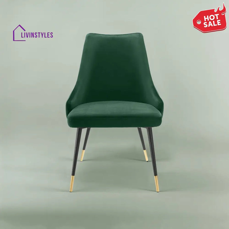 Sleek Velvet Dining Table Chair Green Furniture