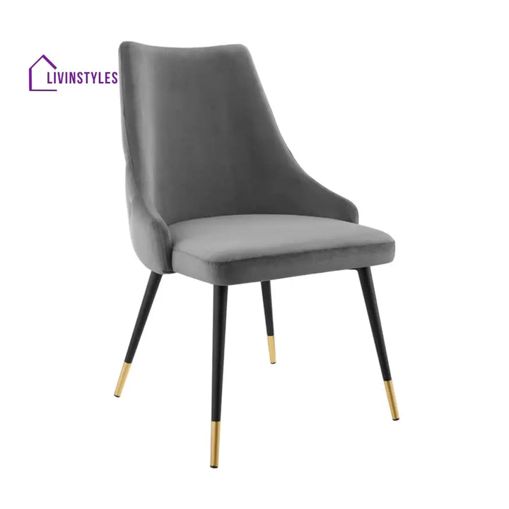 Sleek Velvet Dining Table Chair Grey Furniture