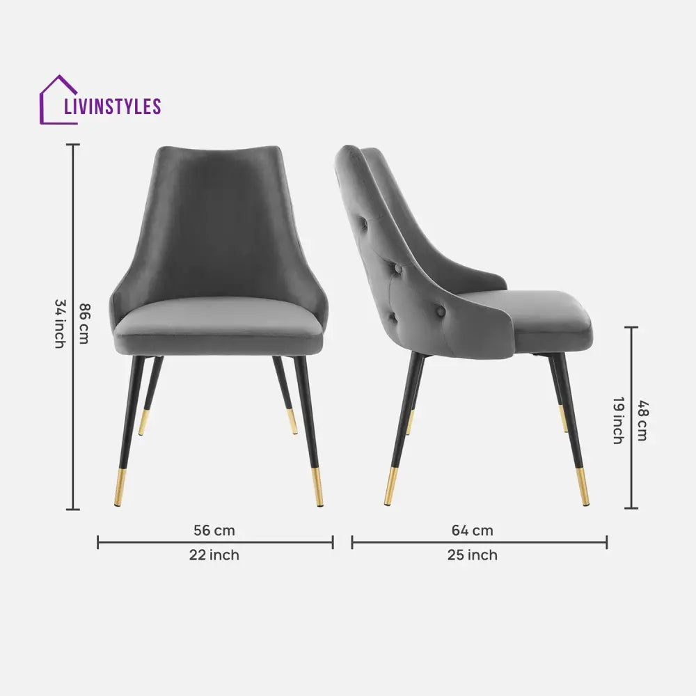 Sleek Velvet Dining Table Chair Grey Furniture