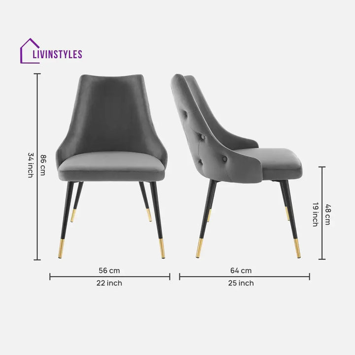 Sleek Velvet Dining Table Chair Grey Furniture