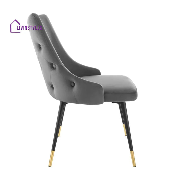 Sleek Velvet Dining Table Chair Grey Furniture