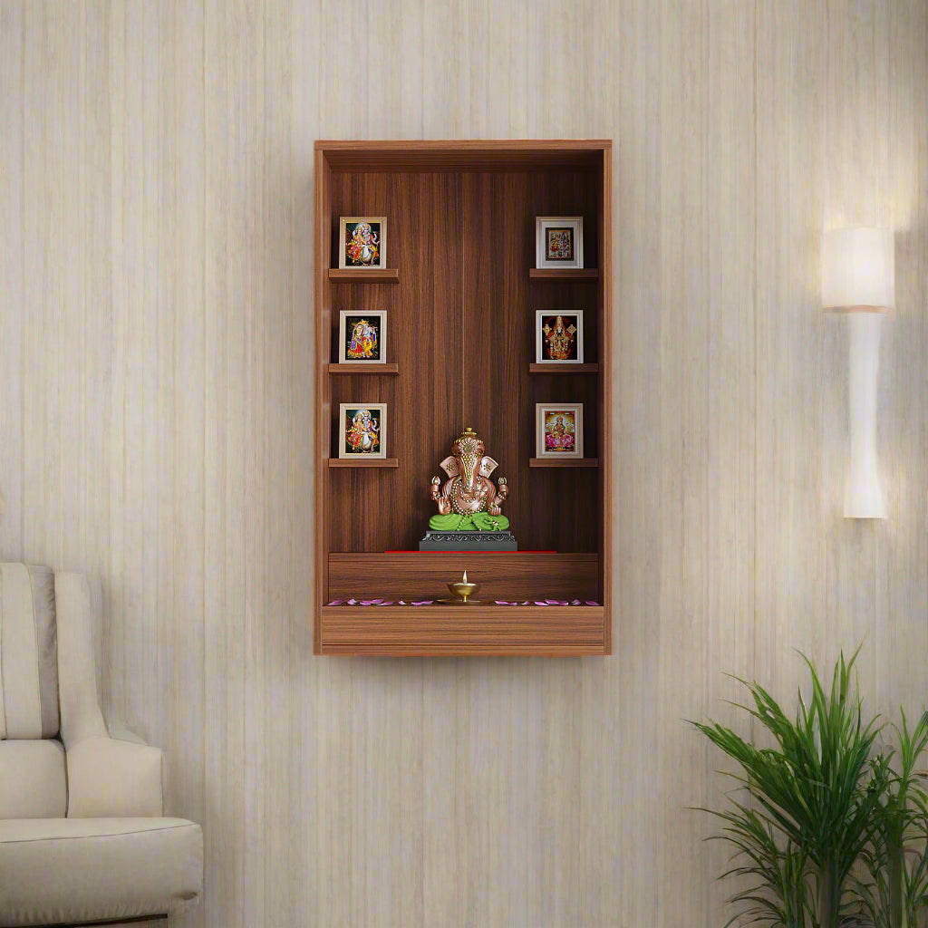 Anika Wall Mounted Home Temple for Living Room