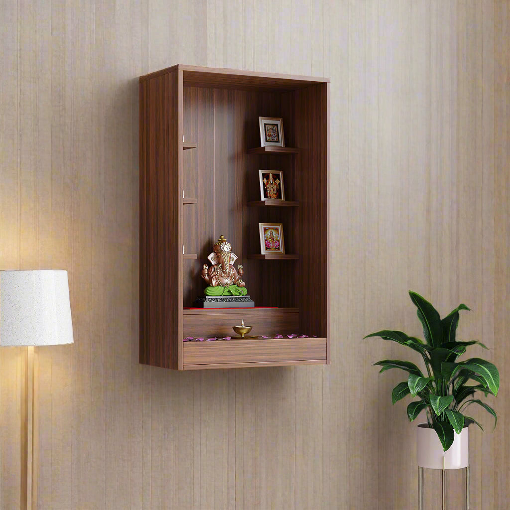 Anika Wall Mounted Home Temple for Living Room
