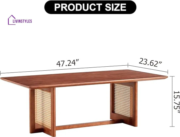 Smith Cane And Solid Wood Coffee Table