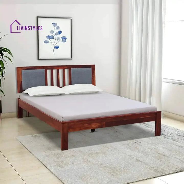 Mukund Sheesham Wood Beds Queen / Honey Bed without storage