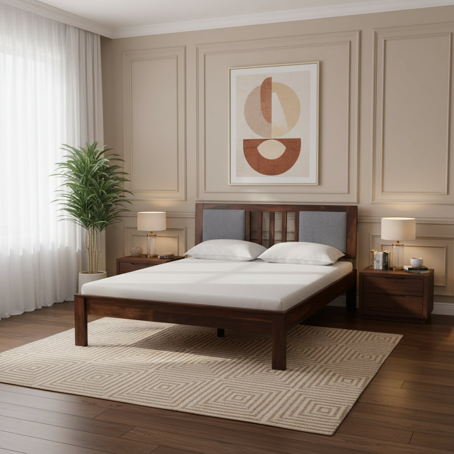 Mukund Sheesham Wood Beds Queen / Teak Bed without storage