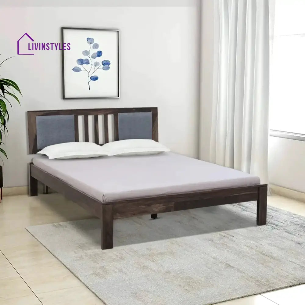 Mukund Sheesham Wood Beds Queen / Walnut Bed without storage