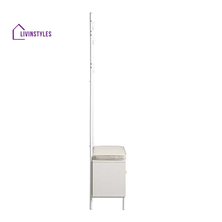 Frances Woven Hallway Unit with Cushion White Cabinets & Chests
