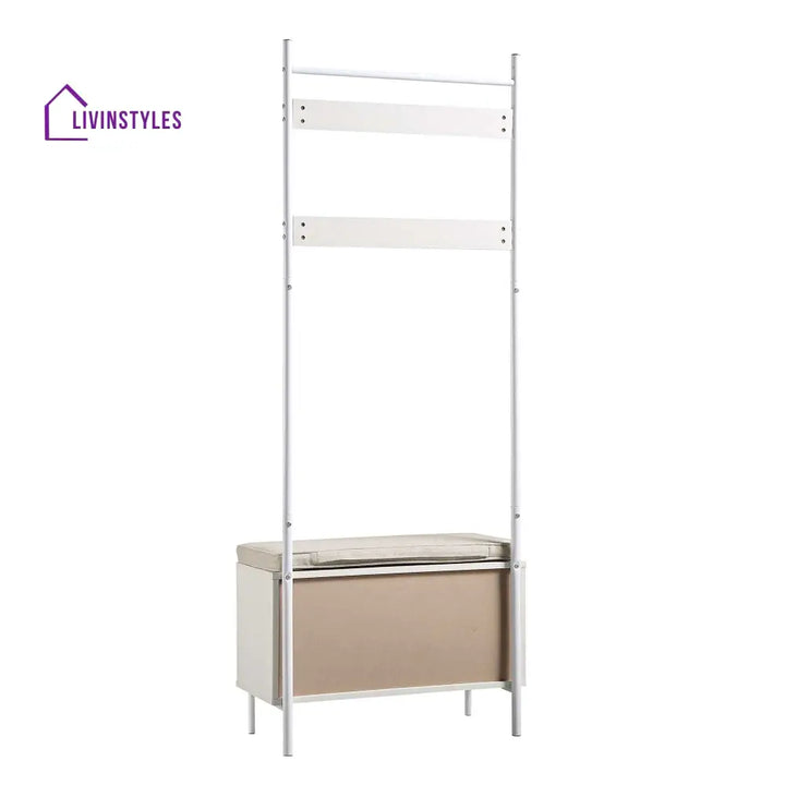 Frances Woven Hallway Unit with Cushion White Cabinets & Chests