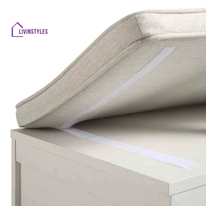 Frances Woven Hallway Unit with Cushion White Cabinets & Chests