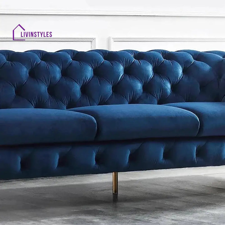Snezhana 3 Seater Sofa in Blue colour for Living room