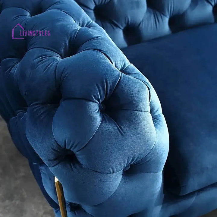 Snezhana 3 Seater Sofa in Blue colour for Living room