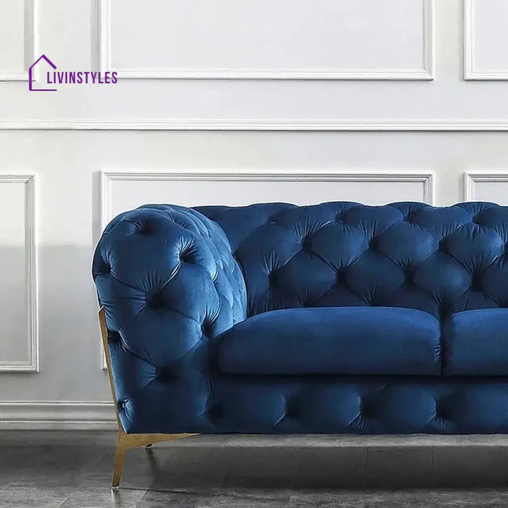 Snezhana 3 Seater Sofa in Blue colour for Living room