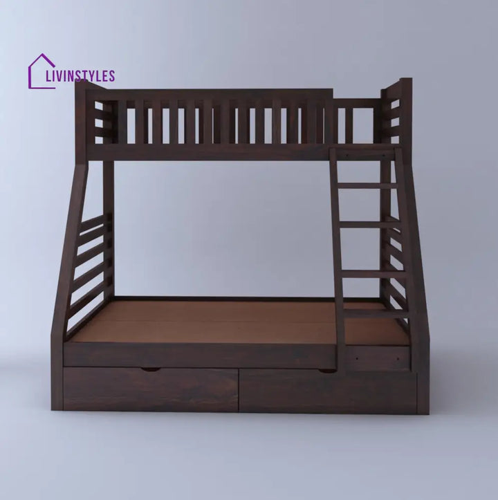Sofía Intalian Solid Sheesham Bunk Bed With Drawer Storage Bunk Bed