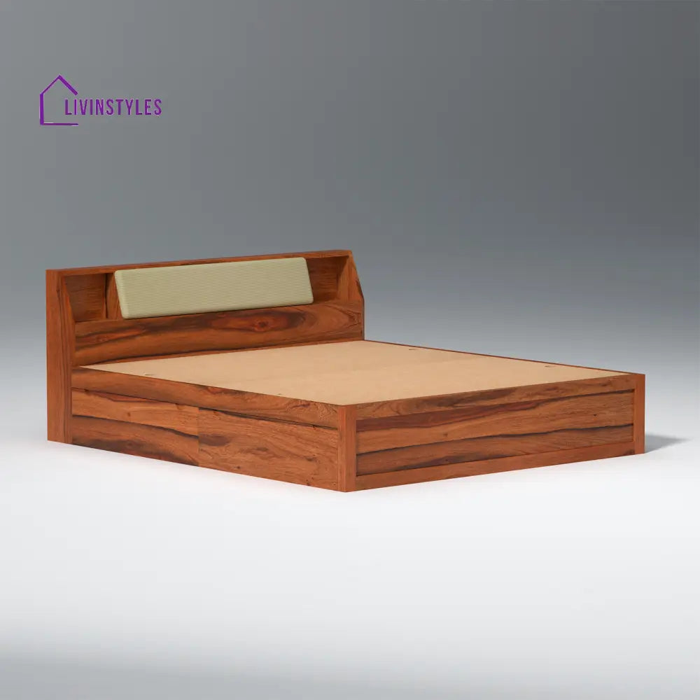Sofiya Sheesham Wood bed with Drawer Storage in Maharani Colour