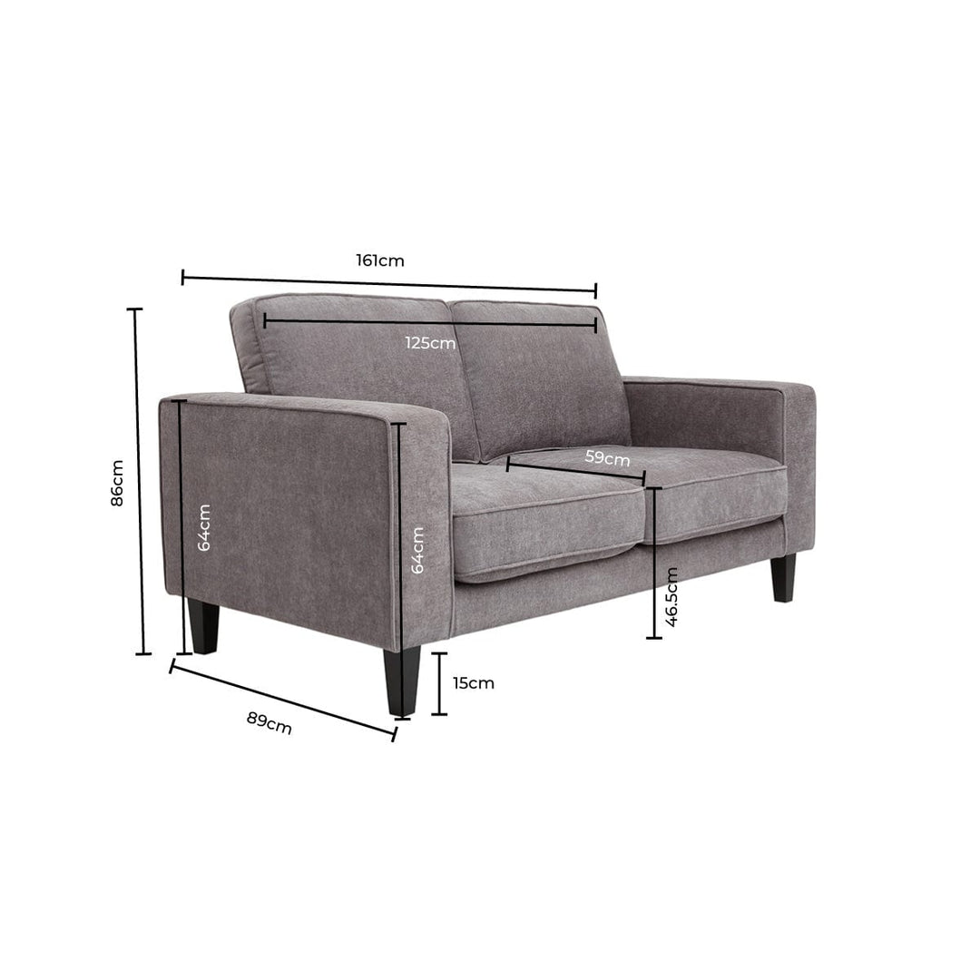 Emilio 2 Seater Sofa - Grey