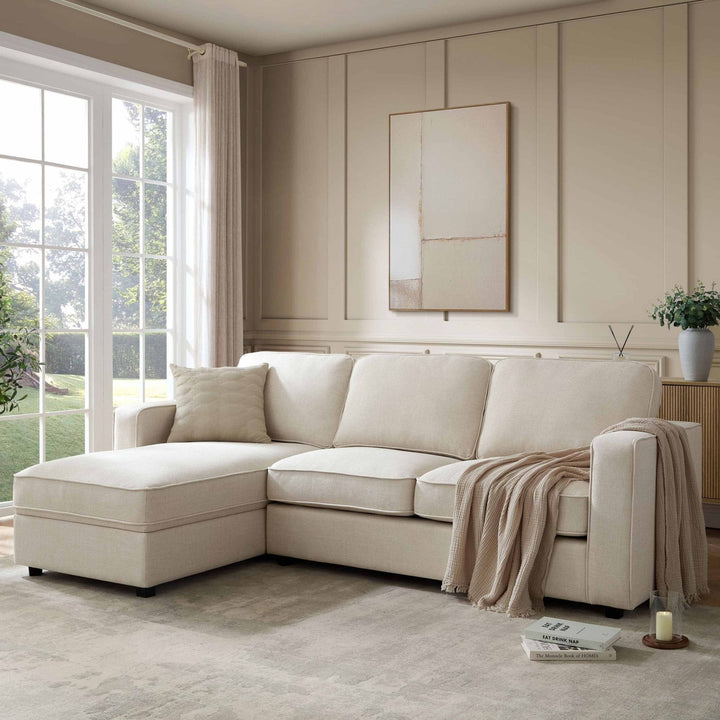 Soho Left Hand Storage Chaise Sofa - Beige