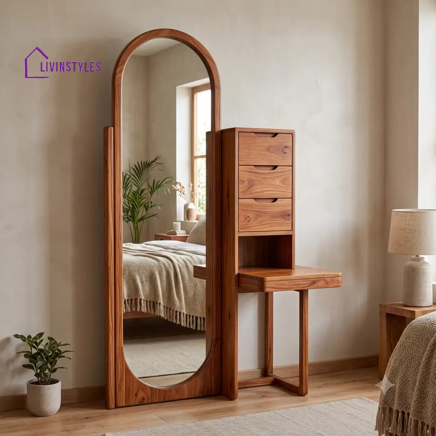 Solange Premium Solid Wood Dressing Table for Bedroom | New Designer Dressing Unit