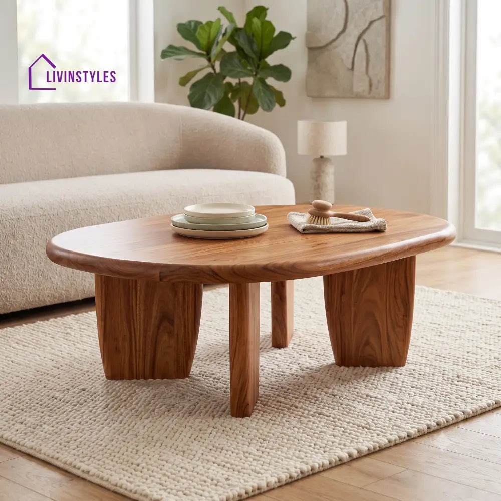 Solange Wooden Coffee Table for Living Room | Tea Table | Teapoy | Center table