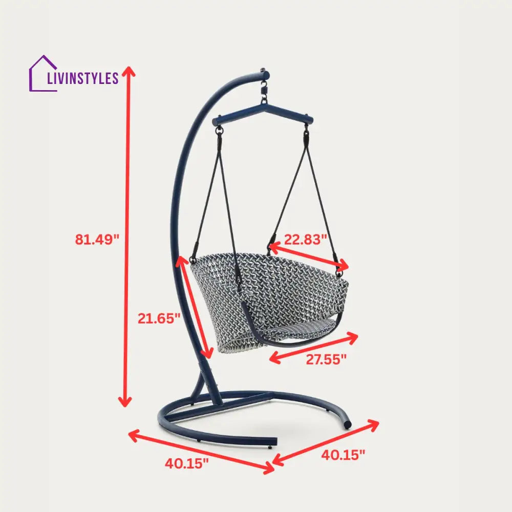 Solax Single Seater Hanging Swing With Stand For Balcony Garden - Swings