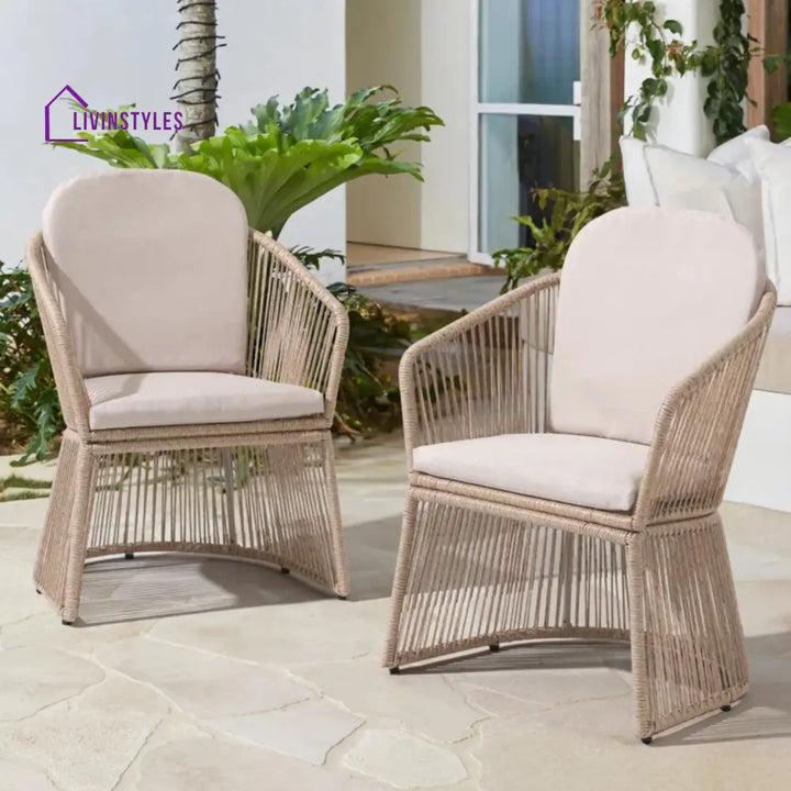 Soledad 2-Piece Outdoor Rope Patio Chairs - Patio Chairs