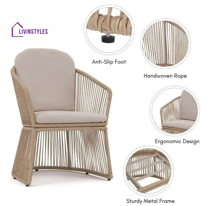 Soledad 2-Piece Outdoor Rope Patio Chairs - Patio Chairs