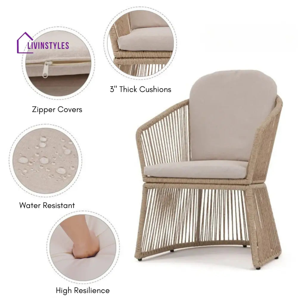Soledad 2-Piece Outdoor Rope Patio Chairs - Patio Chairs