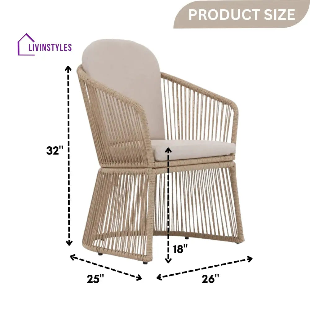 Soledad 2-Piece Outdoor Rope Patio Chairs - Patio Chairs