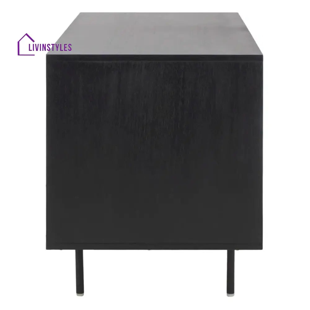 Solene Black Finish Tv Unit Stand for Living Room