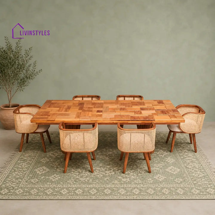Solid Teak Wood Dining Table Set