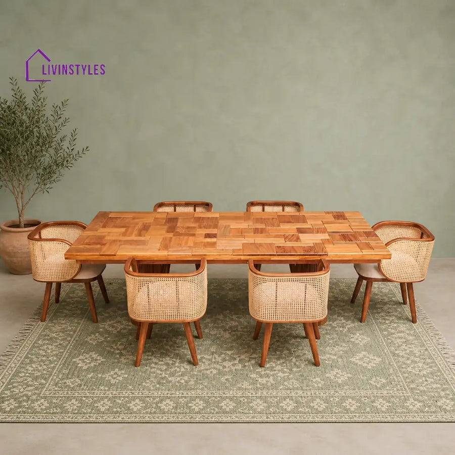 Solid Teak Wood Dining Table Set