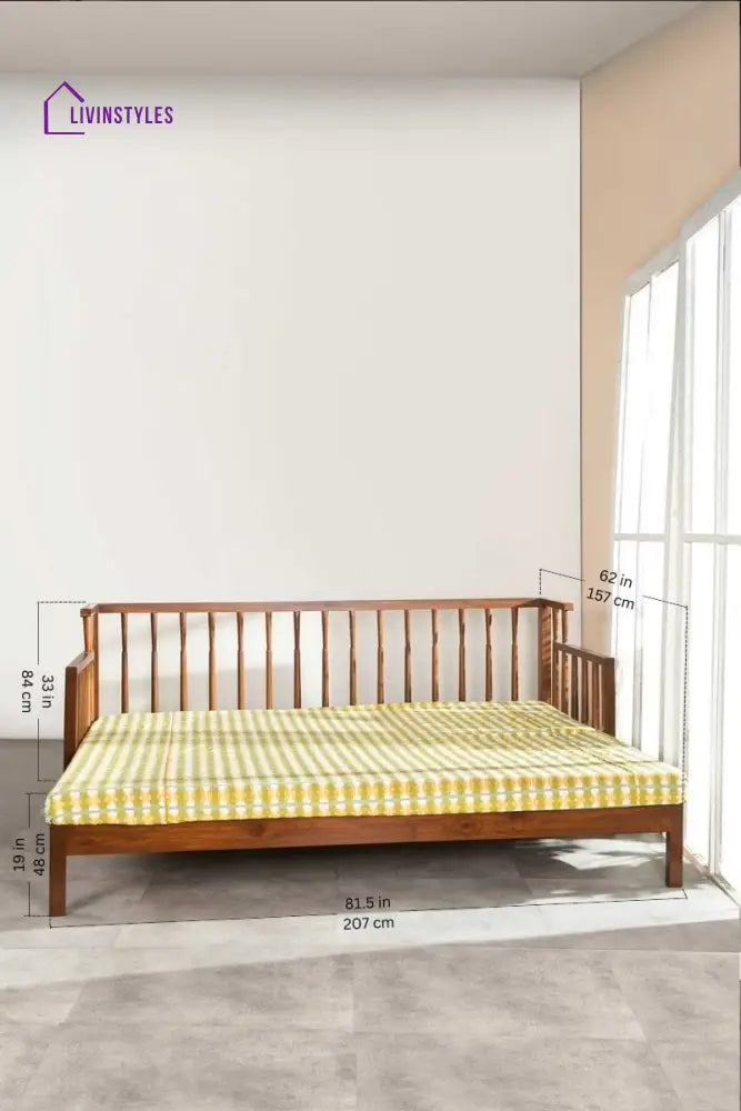 Spindle Teak Wood Pull Out Bed PULL OUT BEDS