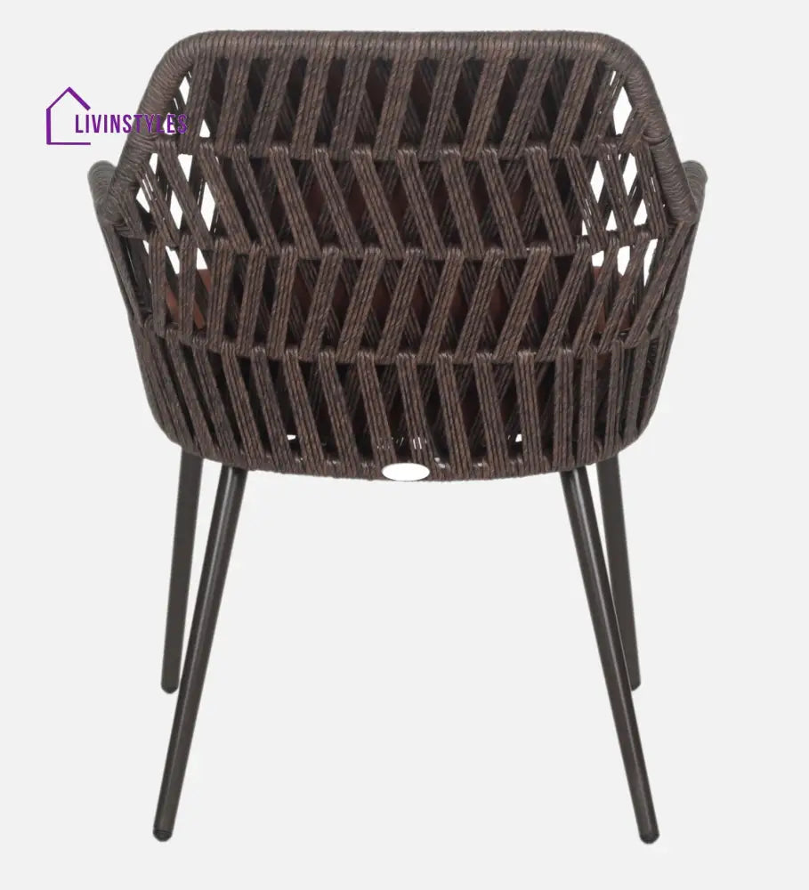Solve Outdoor Patio Seating Set 4 Chairs and 1 Table Set (Brown) Braided & Rope - Coffee Table Sets