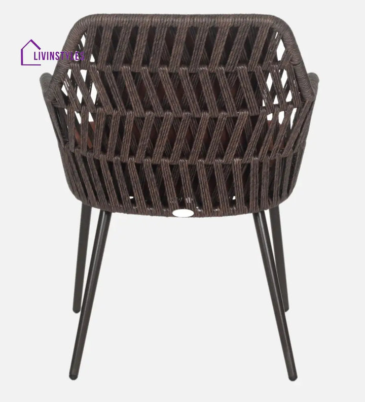 Solve Outdoor Patio Seating Set 4 Chairs and 1 Table Set (Brown) Braided & Rope - Coffee Table Sets