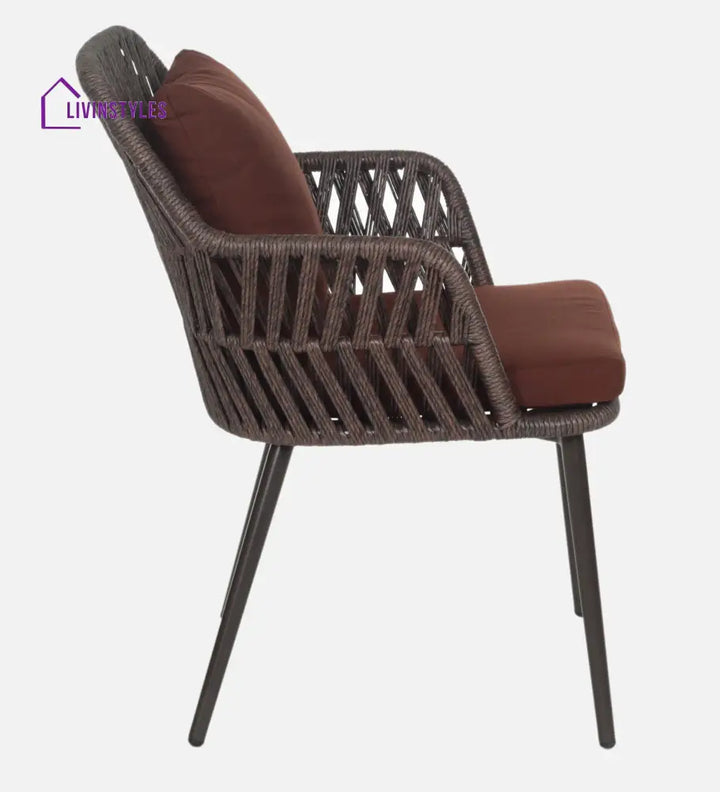 Solve Outdoor Patio Seating Set 4 Chairs and 1 Table Set (Brown) Braided & Rope - Coffee Table Sets