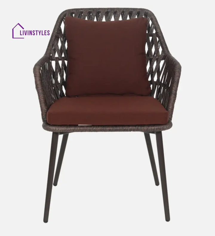 Solve Outdoor Patio Seating Set 4 Chairs and 1 Table Set (Brown) Braided & Rope - Coffee Table Sets