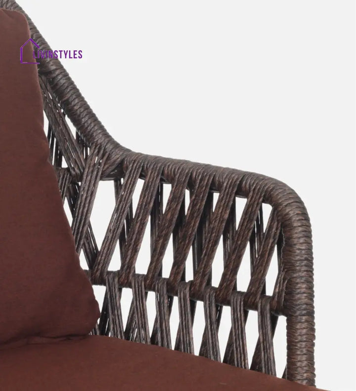 Solve Outdoor Patio Seating Set 4 Chairs and 1 Table Set (Brown) Braided & Rope - Coffee Table Sets