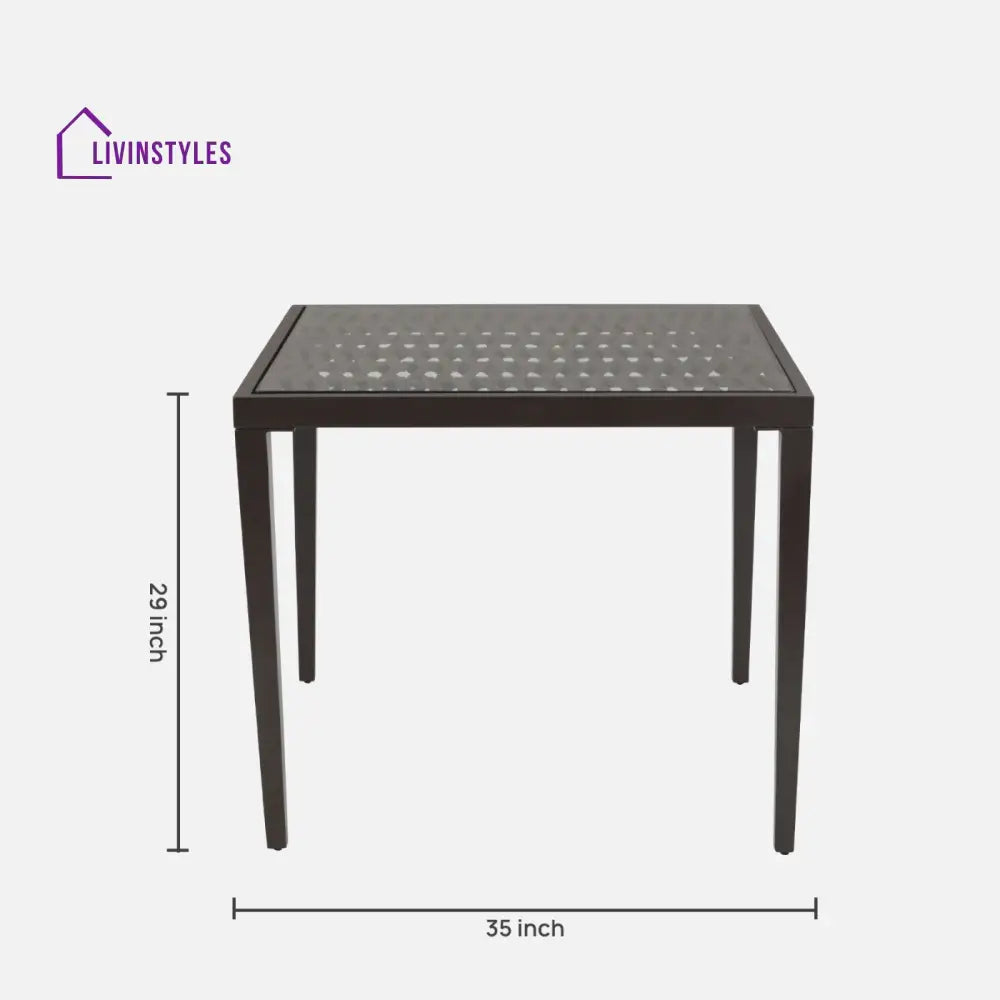 Solve Outdoor Patio Seating Set 4 Chairs and 1 Table Set (Brown) Braided & Rope - Coffee Table Sets