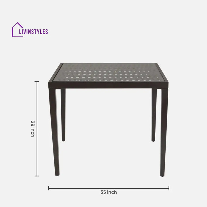 Solve Outdoor Patio Seating Set 4 Chairs and 1 Table Set (Brown) Braided & Rope - Coffee Table Sets