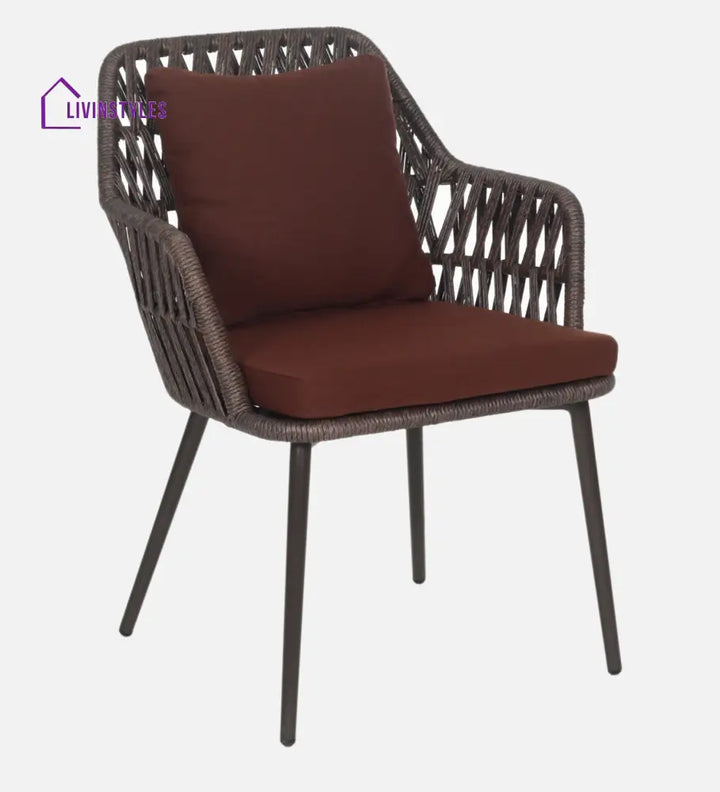 Solve Outdoor Patio Seating Set 4 Chairs and 1 Table Set (Brown) Braided & Rope - Coffee Table Sets