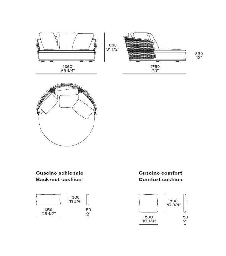 Fiore Outdoor Poolside Sunbed With Cushion Daybed (Black) Braided & Rope