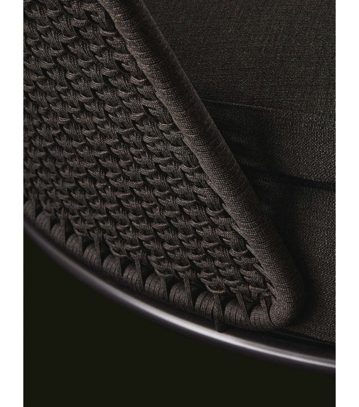 Fiore Outdoor Poolside Sunbed With Cushion Daybed (Black) Braided & Rope