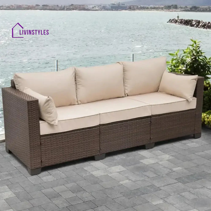 Sophia 3-Seater Outdoor Rattan Wicker Patio Sofa - Sofa Set