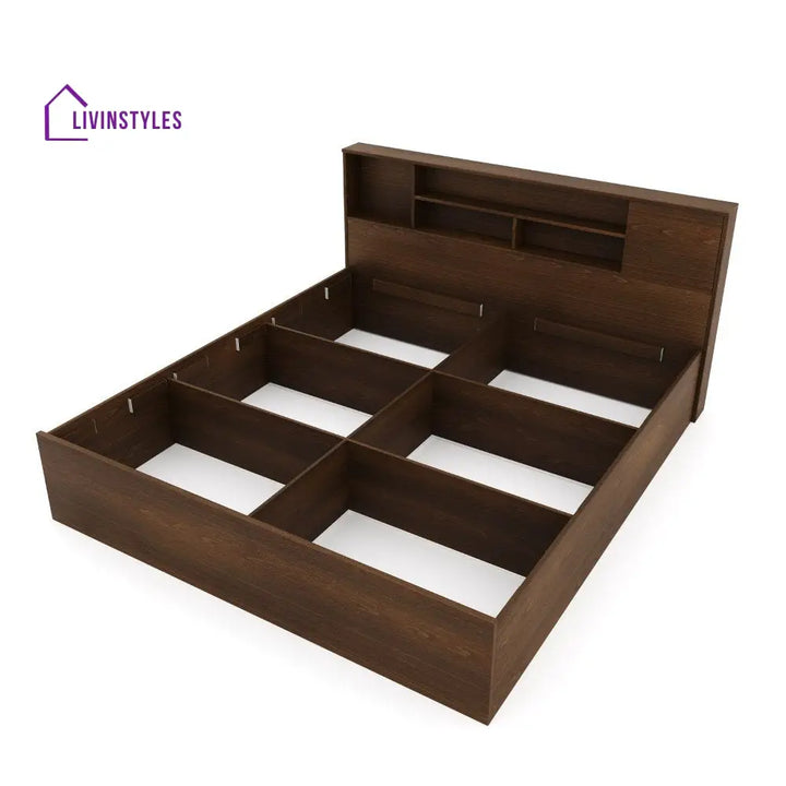 Alexei King Bed With Storage (Walnut) Home Furniture