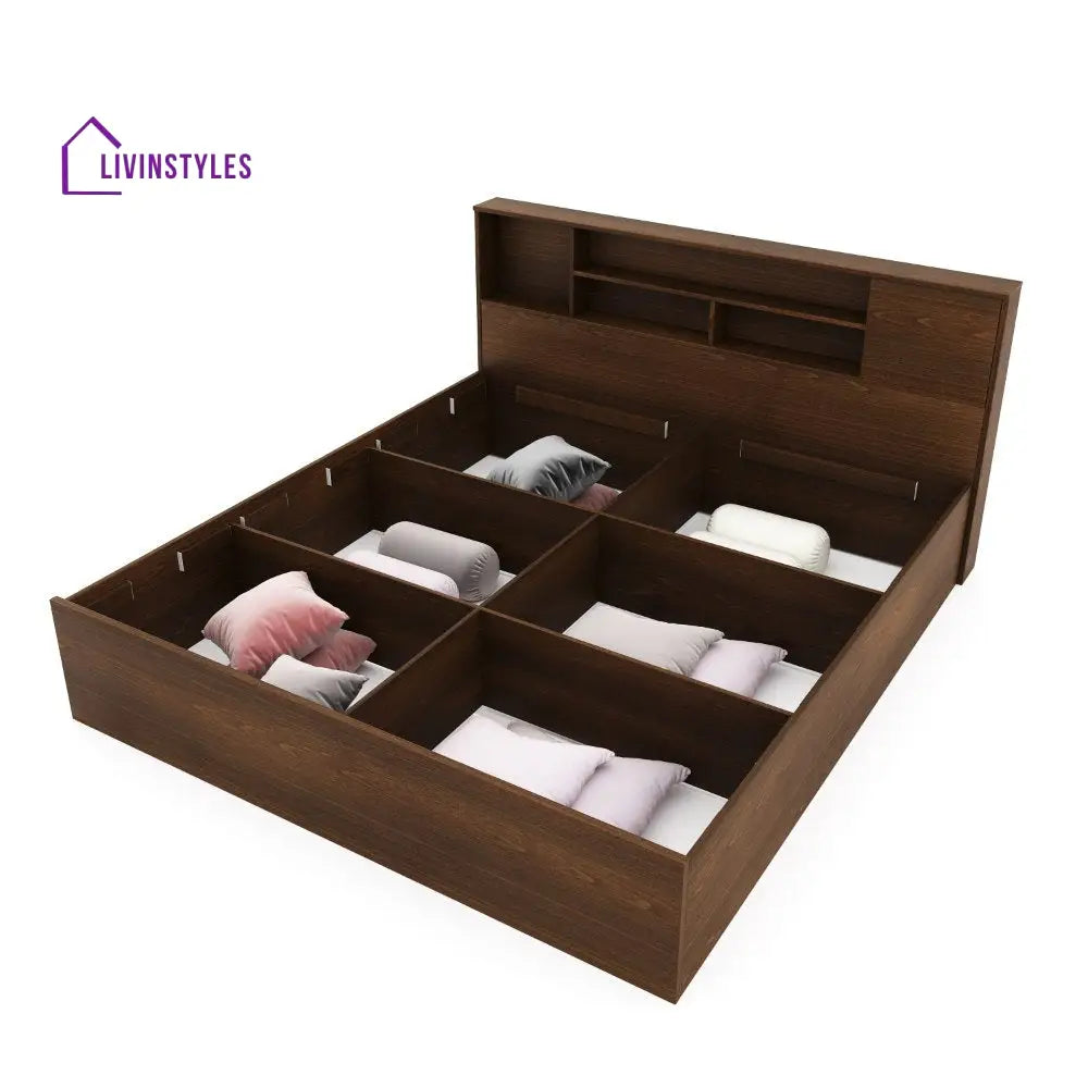 Alexei King Bed With Storage (Walnut) Home Furniture