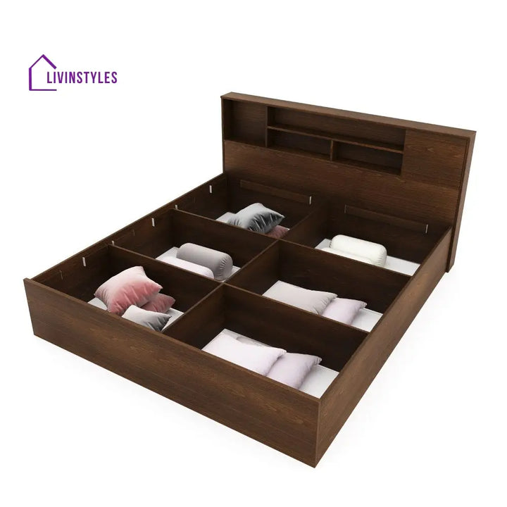 Alexei King Bed With Storage (Walnut) Home Furniture