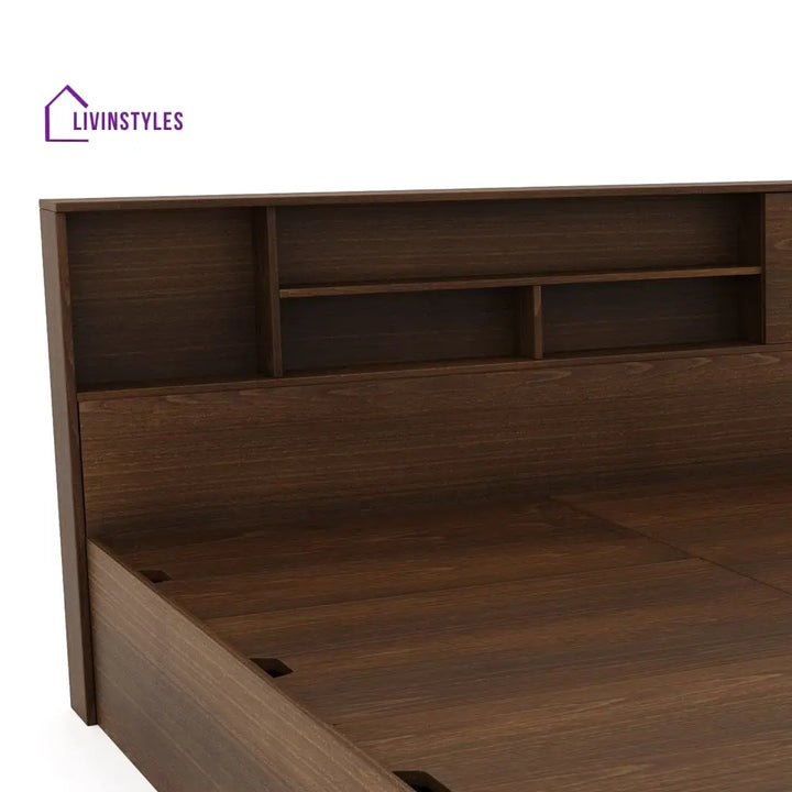 Alexei King Bed With Storage (Walnut) Home Furniture